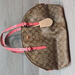 Coach Women  Peyton Signature Cora Logo  Domed Satchel F24606